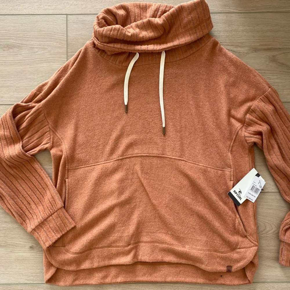 NEW - Rip Curl - terra-cotta Orange Cowl Neck Sweatshirt